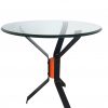 steel table round glass top