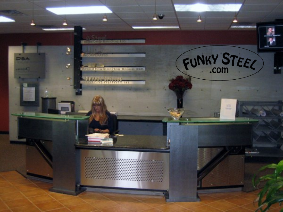 Perforated Steel Reception Desk